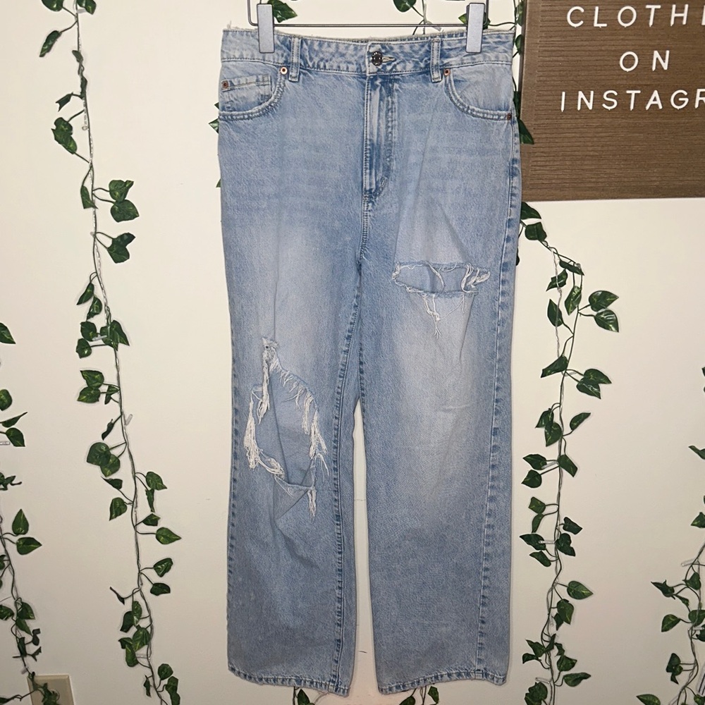 Garage Wide Leg Ripped Jeans